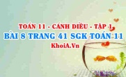 Bài 8 trang 41 SGK Toán 11 tập 1 Cánh Diều